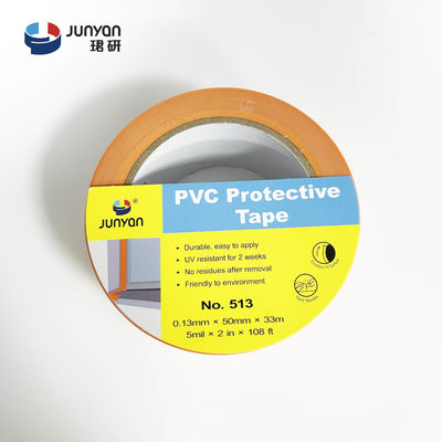 Easy Release UV Resistant PVC Protection Tape No Residue Orange PVC Tape
