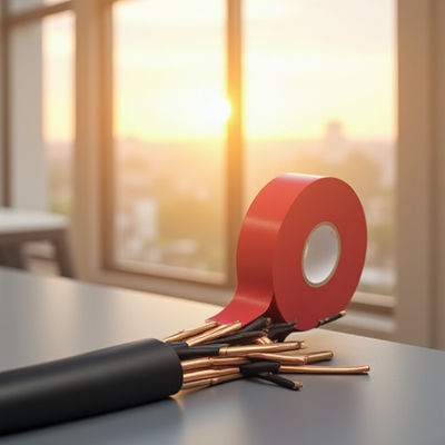 Red PVC Electrical Tape Flame Retardant Adhesive Tape For Color Coding / Identification