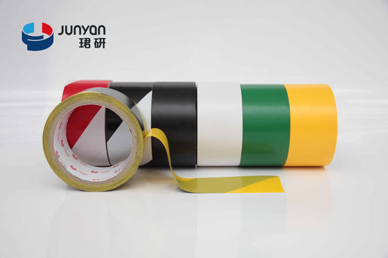 Yellow Safety PVC Floor Marking Tape Easy Tear Waterproof  150% Elongation