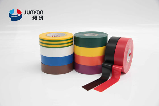 JUNYAN PVC Electrical Tape Roll Color Coding / Marking Rubber Adhesive Tape Chemical Resistant
