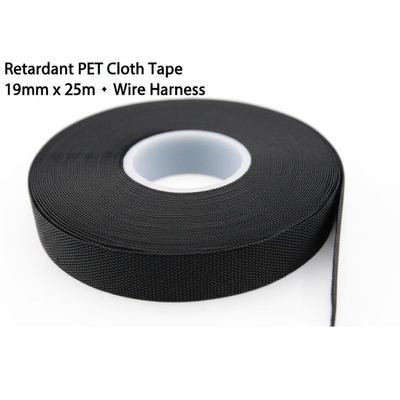 19mm PET Cloth Tape -40-150°C Flame Retardant for Wire Harness